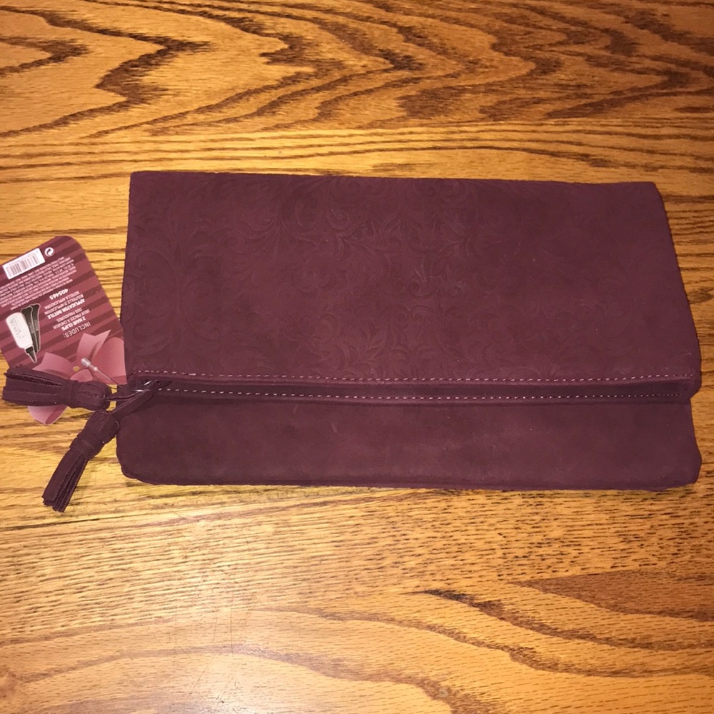 Maroon Floral Clutch